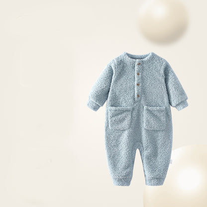 Childrens-autumn-winter-cartoon-german-fleece-warm-long-sleeved-pajamas-robe-boys-and-girls-home-wear-rompers