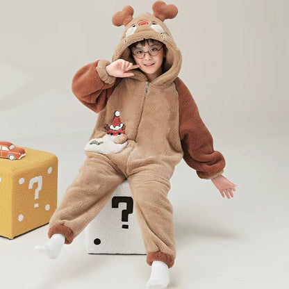 Childrens-onesie-pajamas-for-boys-coral-fleece-thickened-flannel-sleeping-bag-for-autumn-and-winter-anti-kick-home-wear