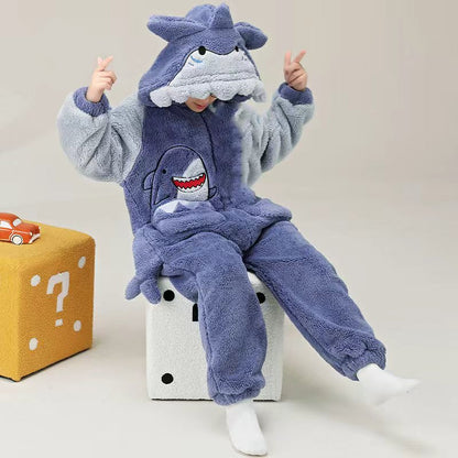Childrens-onesie-pajamas-for-boys-coral-fleece-thickened-flannel-sleeping-bag-for-autumn-and-winter-anti-kick-home-wear