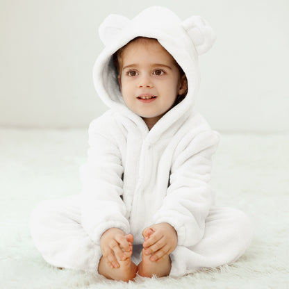 Bear Onesie Baby Hooded Romper Crossbody Suit for Infants and Toddlers - Versatile
