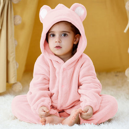 Bear Onesie Baby Hooded Romper Crossbody Suit for Infants and Toddlers - Versatile