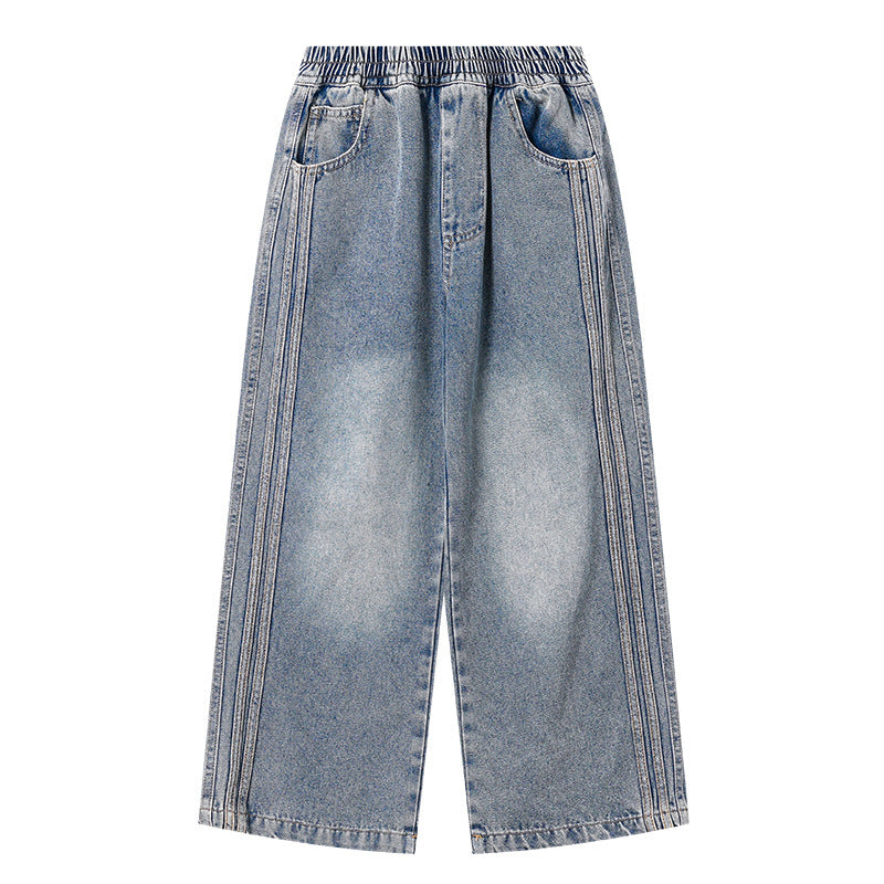 Spring casual loose straight-leg pants for children from the Middle and Large Size range of the Teenager collection.