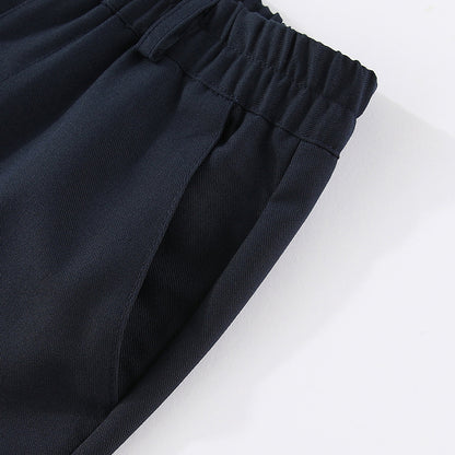 New style boys' suit long pants with elastic waist, wrinkle-resistant and non-iron black trousers