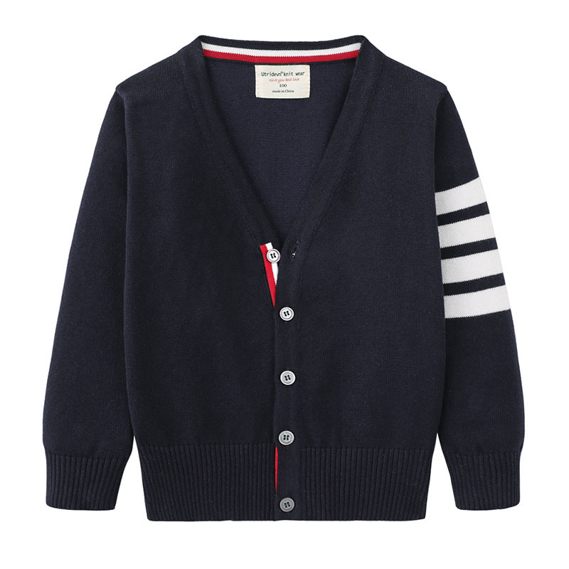 2026 Children's Clothing, Boys' V-Neck Cardigan Coat Shawl