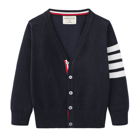 2026 Children's Clothing, Boys' V-Neck Cardigan Coat Shawl