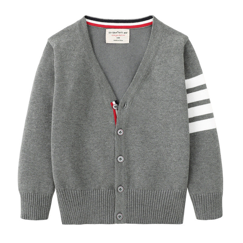 2026 Children's Clothing, Boys' V-Neck Cardigan Coat Shawl