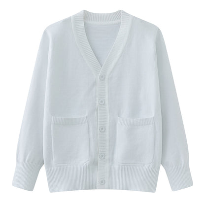 2026 Spring and Autumn Parent-Child Outfit, Medium and Large Children's Knitted Cardigan with Pocket