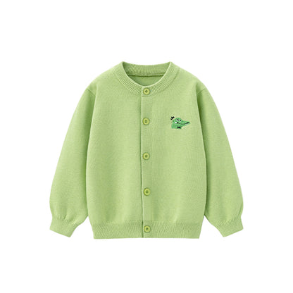 Boy baby cardigan jacket with knitted sweater underneath