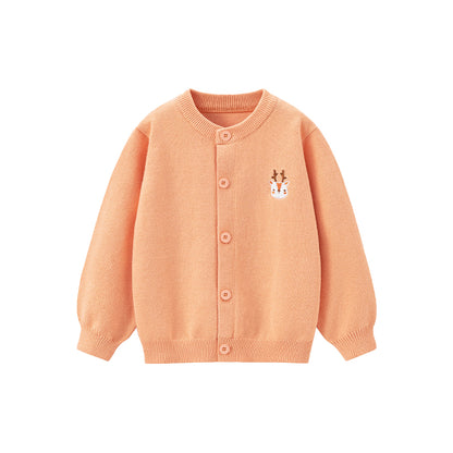 Boy baby cardigan jacket with knitted sweater underneath