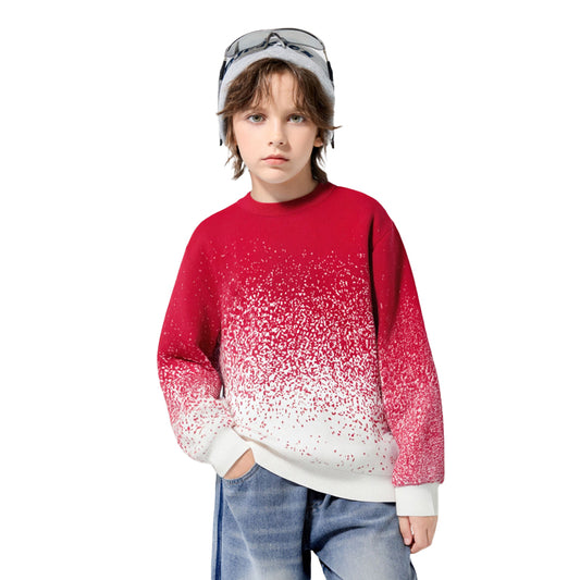 Children's Thermal Knit Sweater, Gradient Color Boys' Sweater
