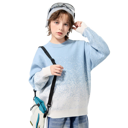 Children's Thermal Knit Sweater, Gradient Color Boys' Sweater