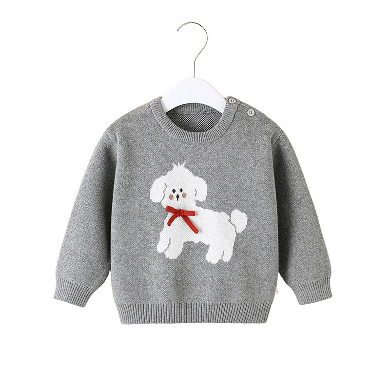 Cute knitted sweater for baby boys with stylish design and warm, cozy fabric