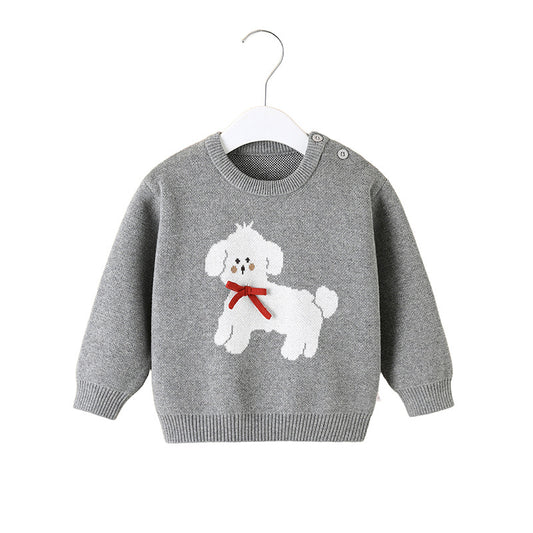 Cute knitted sweater for baby boys with stylish design and warm, cozy fabric
