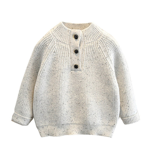 Children's Sweater for Boys: High-Neck Pullover Knit Base Layer