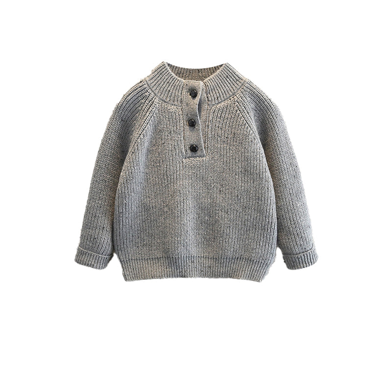 Children's Sweater for Boys: High-Neck Pullover Knit Base Layer