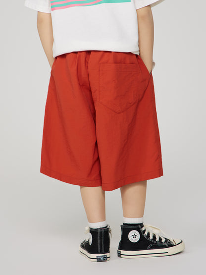 Summer new children's casual Japanese-style loose shorts for boys, shark embroidery quick-drying five-point pants for middle and big kids