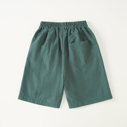 Summer new children's casual Japanese-style loose shorts for boys, shark embroidery quick-drying five-point pants for middle and big kids