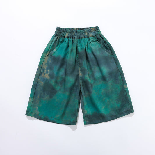 New summer thin and cool five-point pants for big boys, children's fashionable tie-dye camouflage cargo shorts