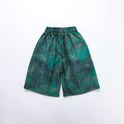 New summer thin and cool five-point pants for big boys, children's fashionable tie-dye camouflage cargo shorts