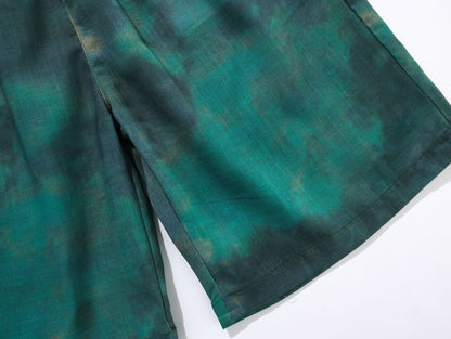 New summer thin and cool five-point pants for big boys, children's fashionable tie-dye camouflage cargo shorts