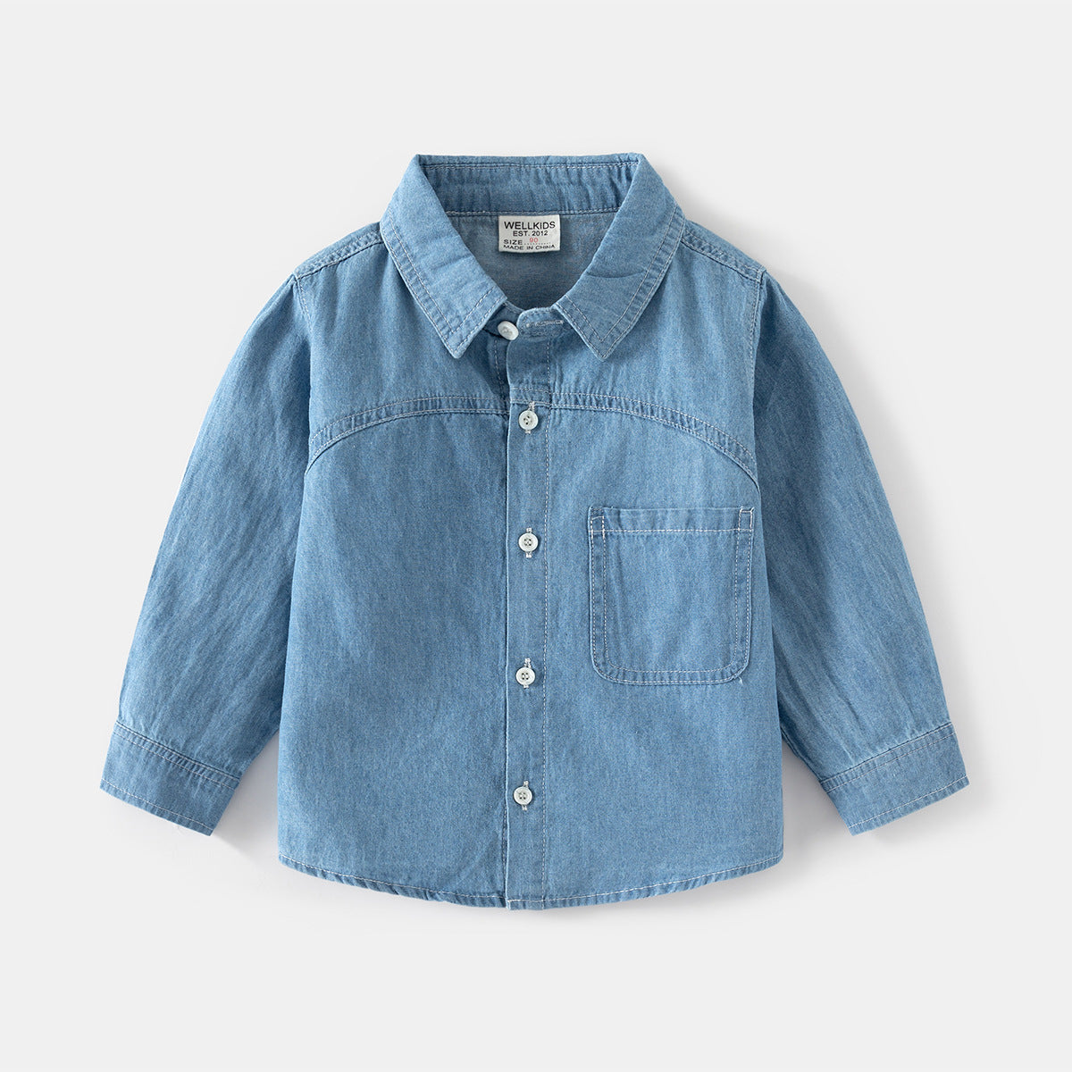 New style boys' denim long-sleeve shirt