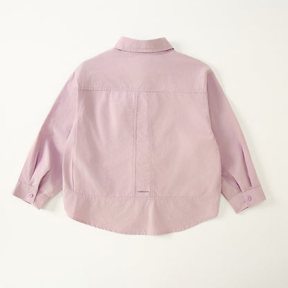 New children's clothing cargo style loose shirt, comfortable pure cotton trendy long-sleeve shirt for older boys