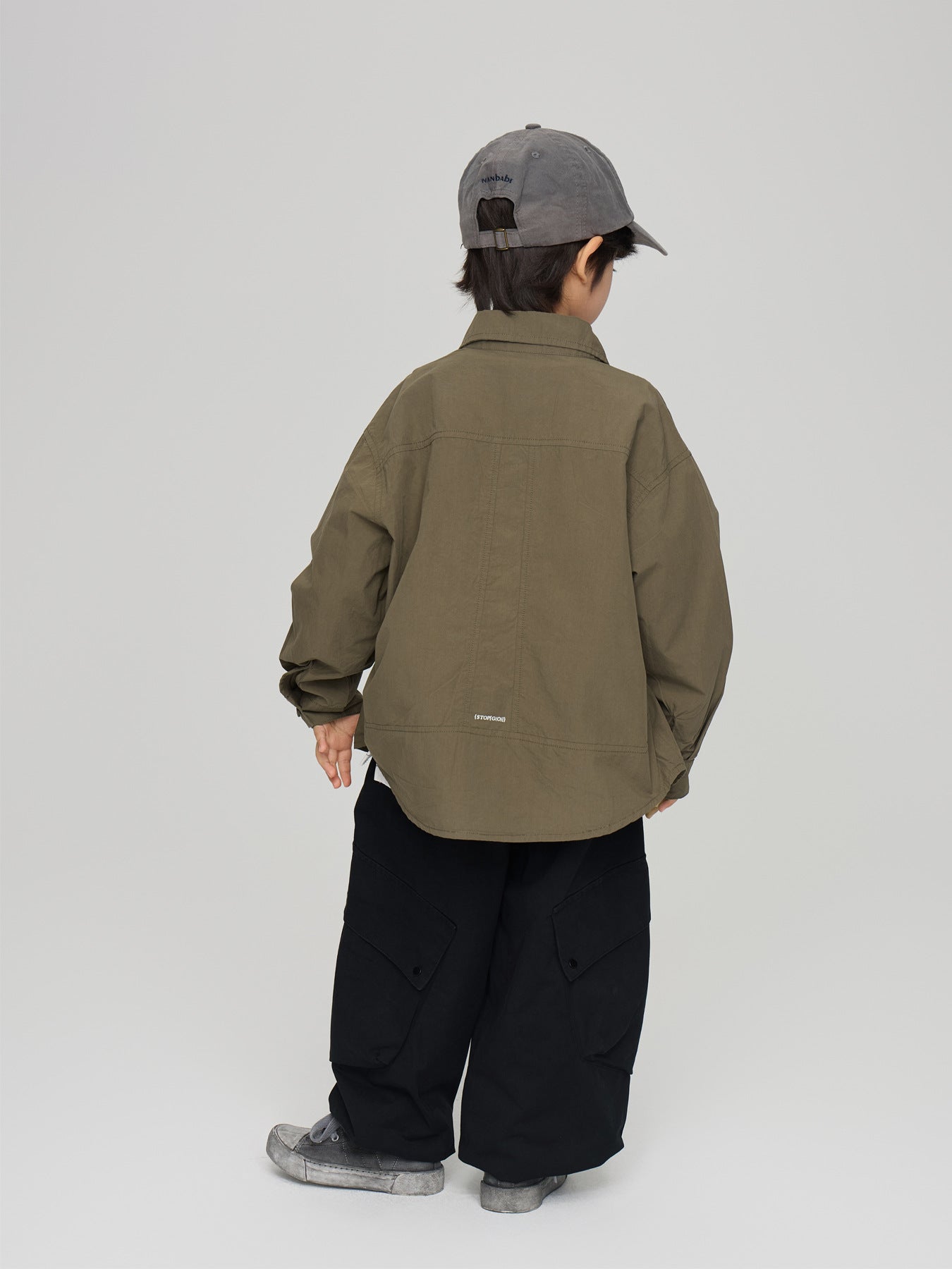 New children's clothing cargo style loose shirt, comfortable pure cotton trendy long-sleeve shirt for older boys