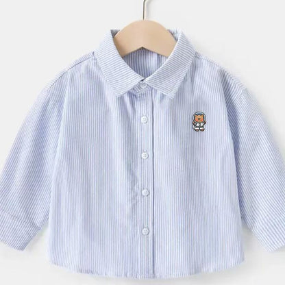 New boys' casual long-sleeve shirt, spring and autumn top for young kids