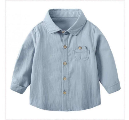 Boys' cotton shirt, children's white shirt for spring and autumn, kids' autumn wear, baby thin coat for boys