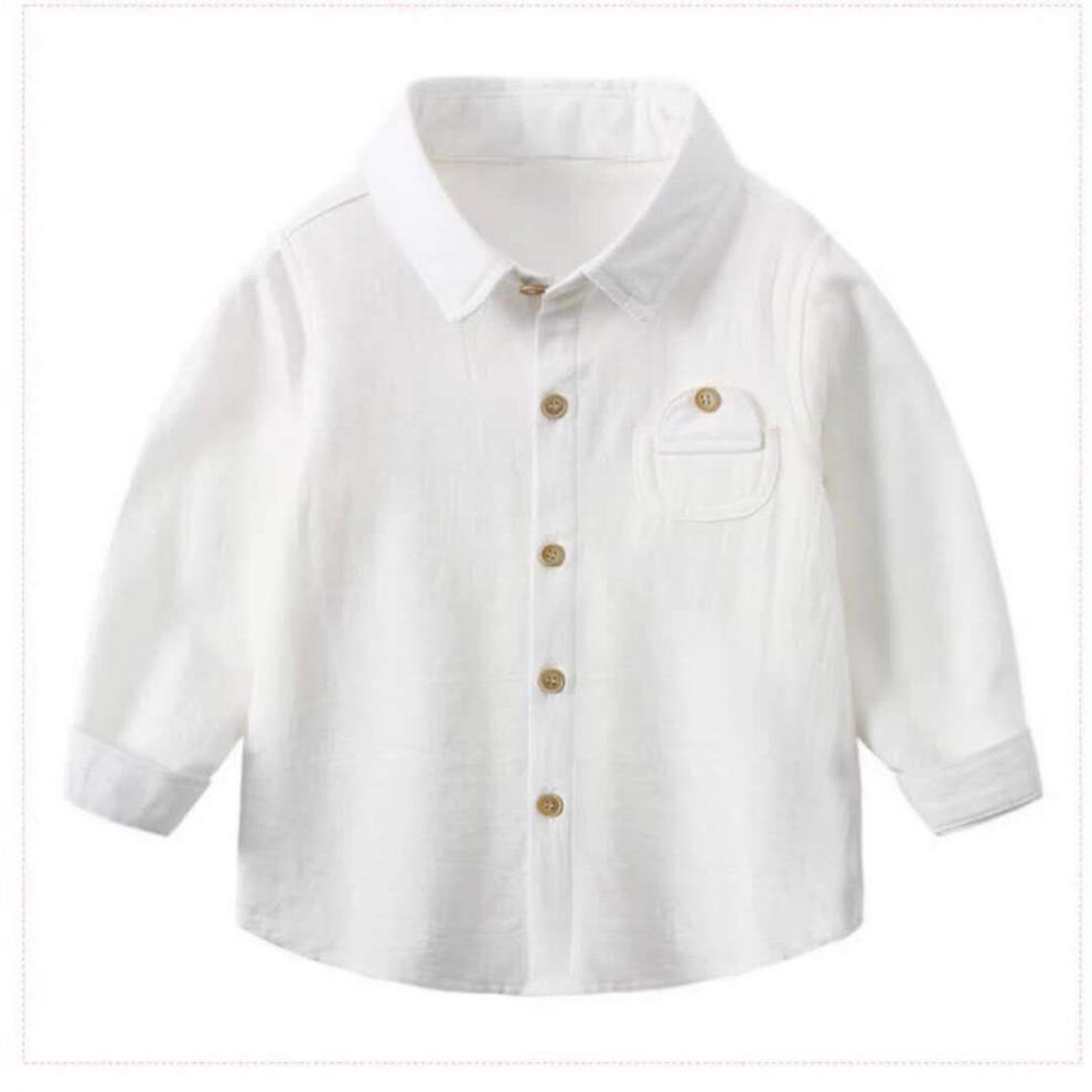Boys' cotton shirt, children's white shirt for spring and autumn, kids' autumn wear, baby thin coat for boys