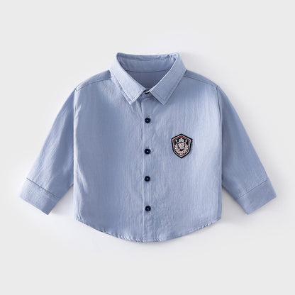 Autumn pure cotton shirt, cute cartoon jacket top for boys and girls, four-season top