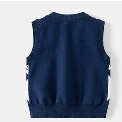 New autumn and winter boys' knit vest, baby V-neck sleeveless sweater waistcoat