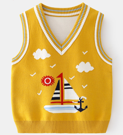 Casual children's pullover without hood, cute cartoon pattern