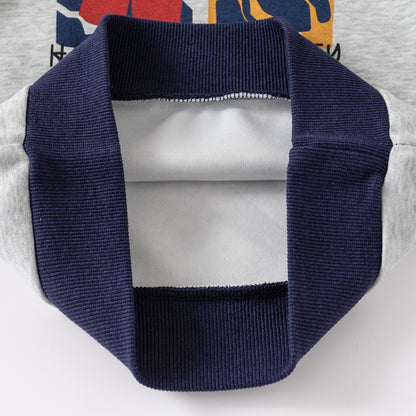 2026 New Boys' Cartoon Pullover Sweatshirt and Sports Pants Two-Piece Set