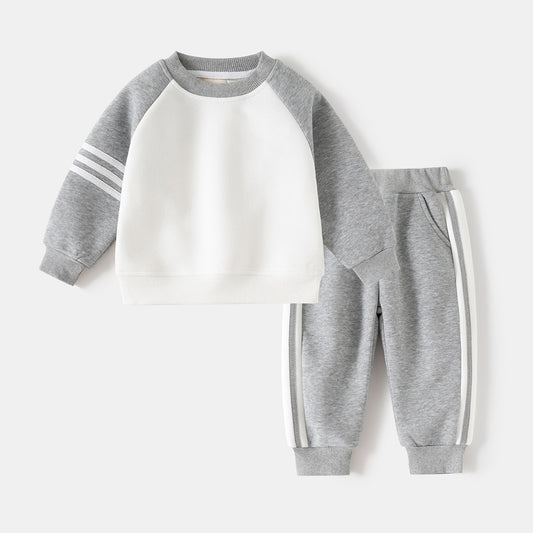 Boys' Autumn Sweatshirt Set, Spring and Autumn Style, Children's Clothing, Tops for Medium and Large Children, Autumn Trend